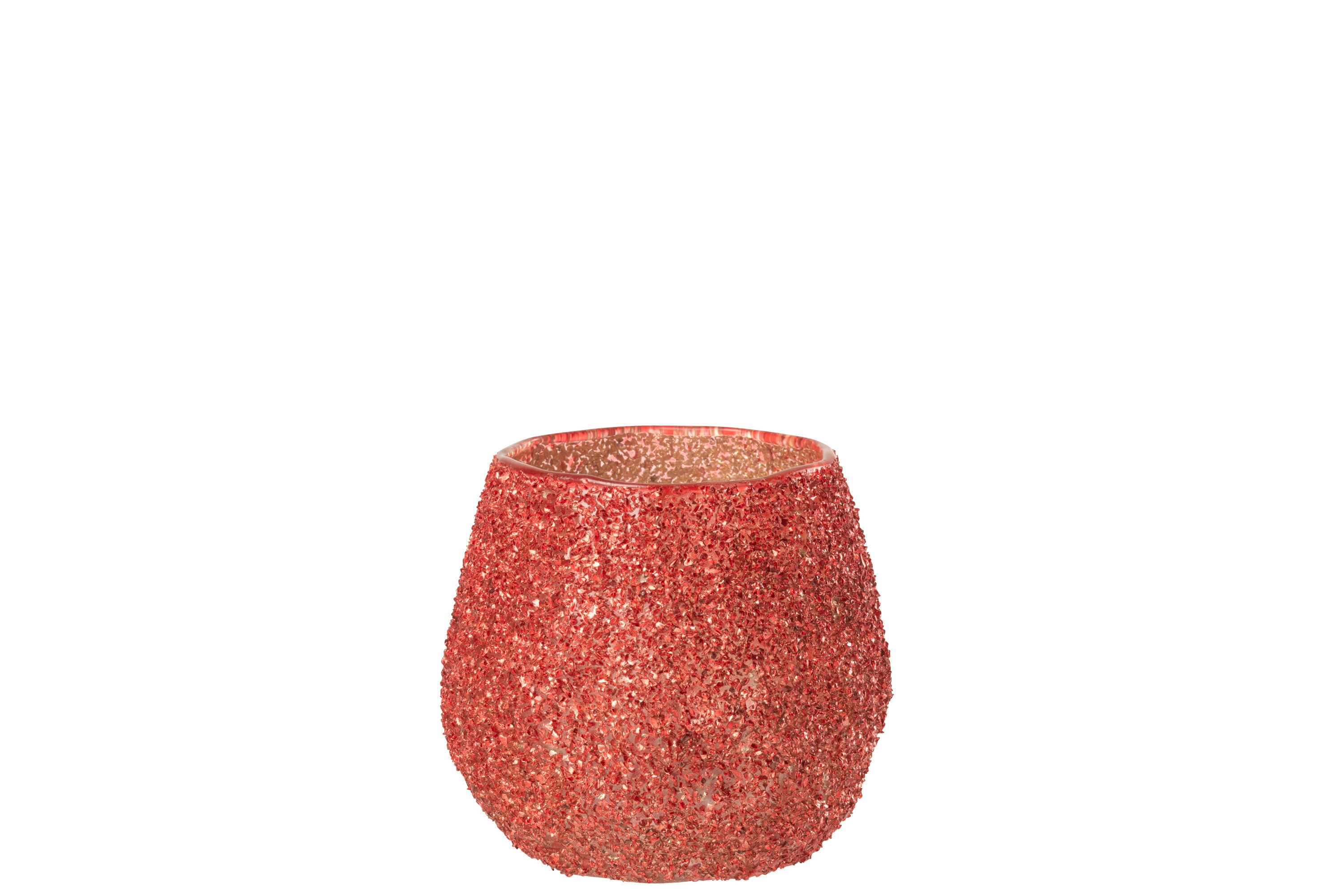 J-Line theelichthouder - glas - rood - small