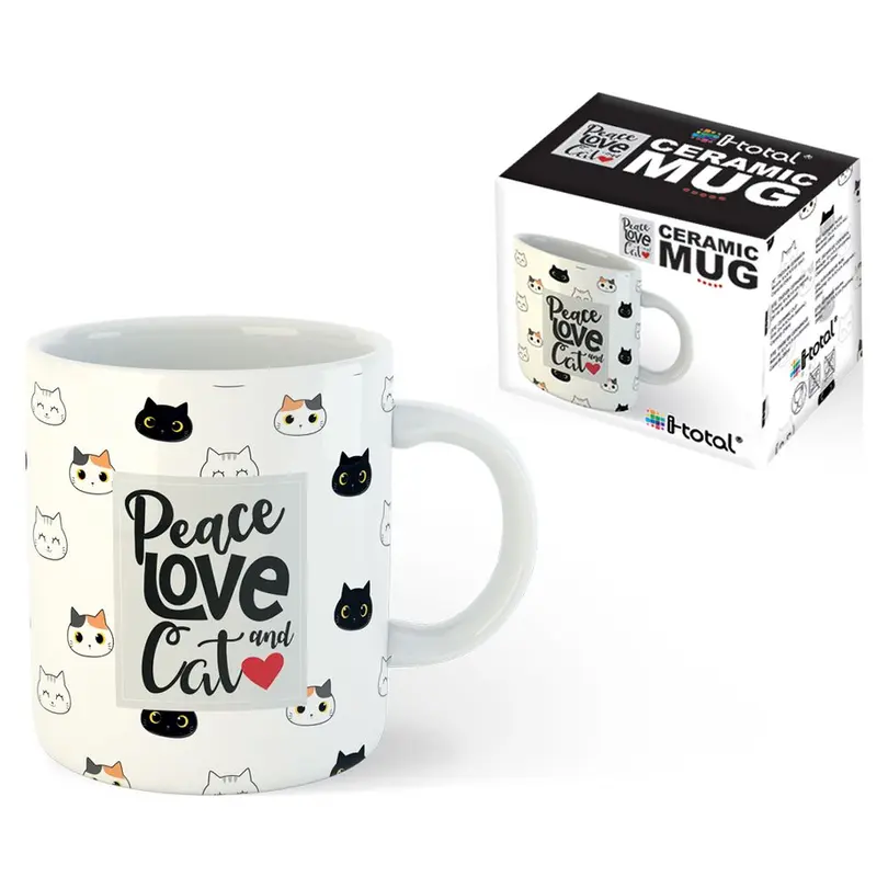 Tasse Peace, Love and Cat