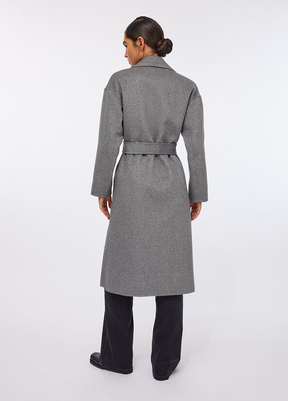 Cappotto in lana con cintura