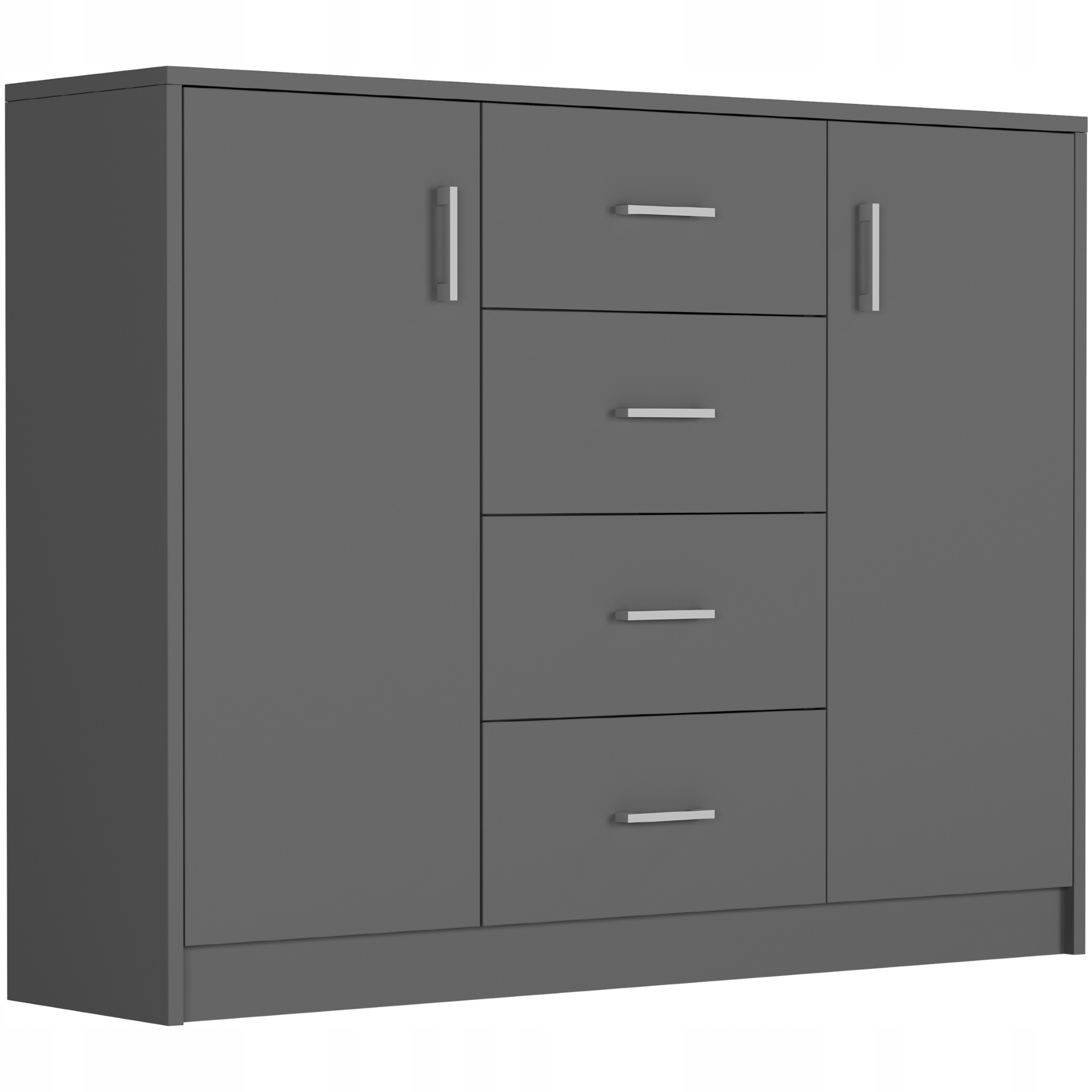 Komoda 110cm 4 szuflady 2 drzwi szafka FRAMIRE U-1 antracyt