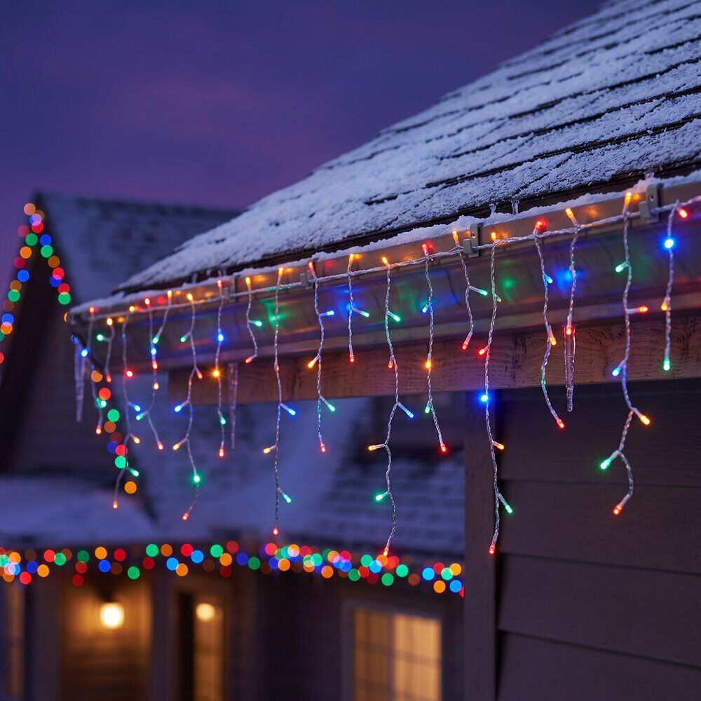Guirlande de No&euml;l bordure de toit XXL 400LED multicolore L1190cm