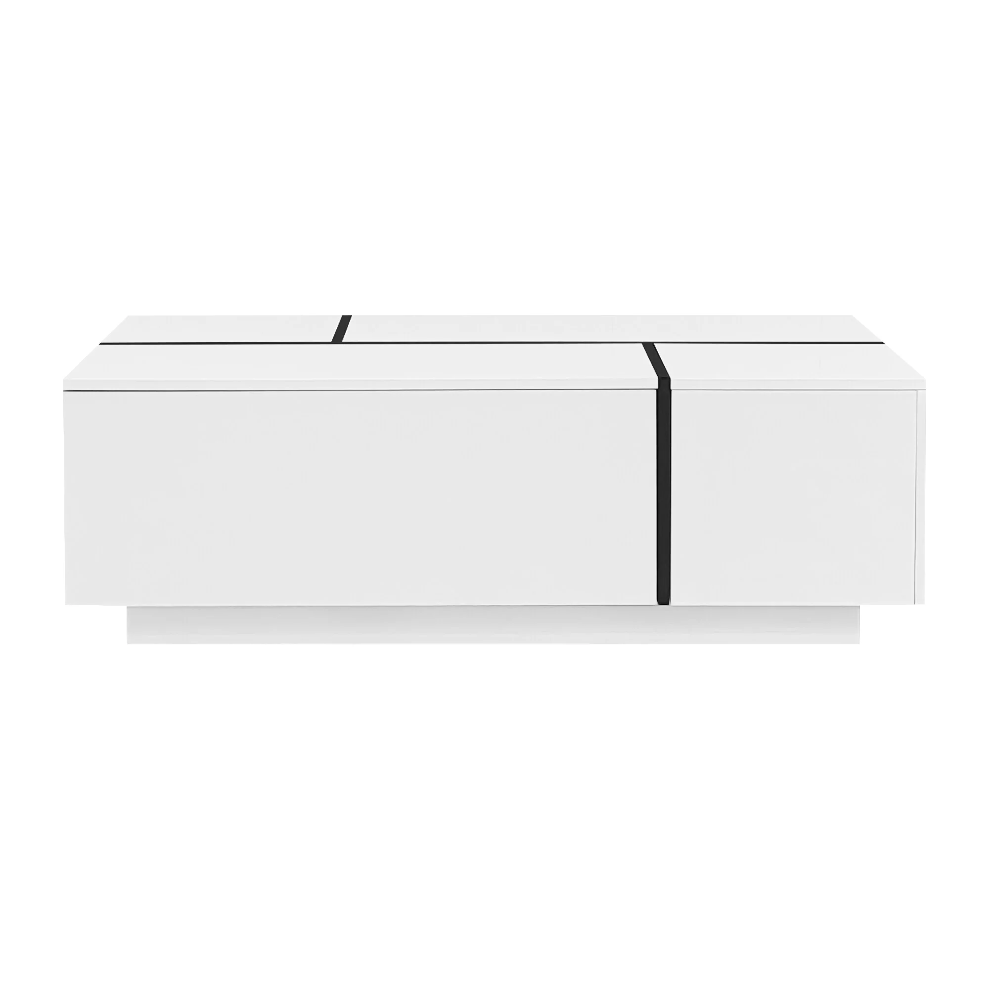 47.2''-72.7'' Extendable Coffee Table, Multi-Functional Coffee Table, Coffee Table with 2 Hidden Storage Space and 2 Drawers