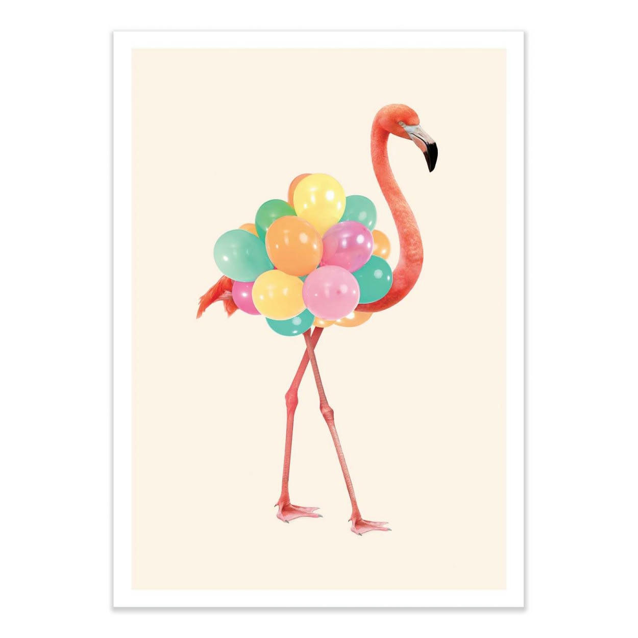 PAUL FUENTES - FLAMINGO PARTY - Affiche d'art 30 x 40 cm