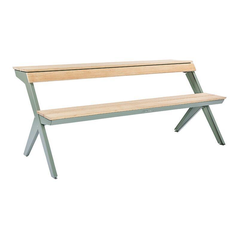 Tablebench tuintafel 167 cement gray groen