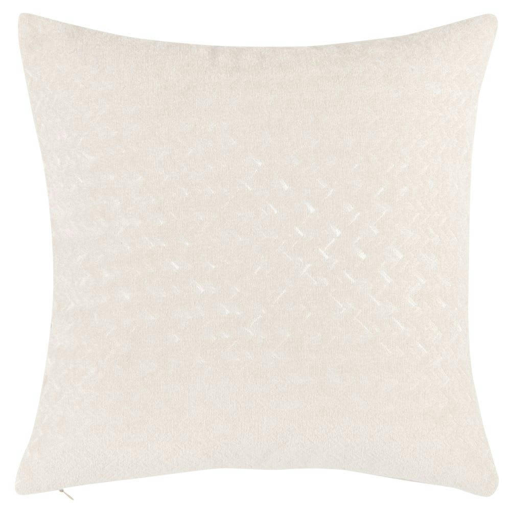 MISAMIS - Coussin en polyester recyclé tissé jacquard en relief beige 40x40