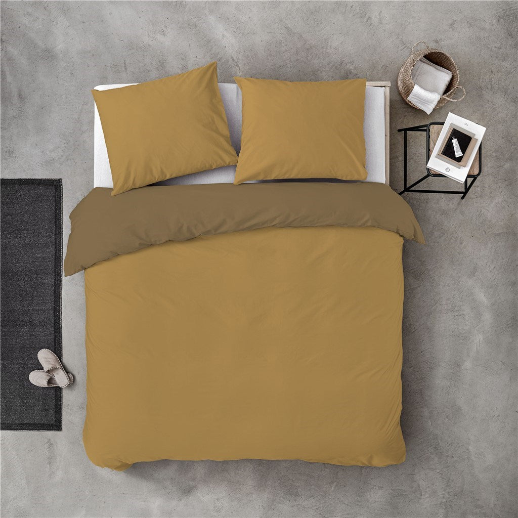 Byrklund - Dekbedovertrek Side Way - 240x220 - Geel   Mosterd