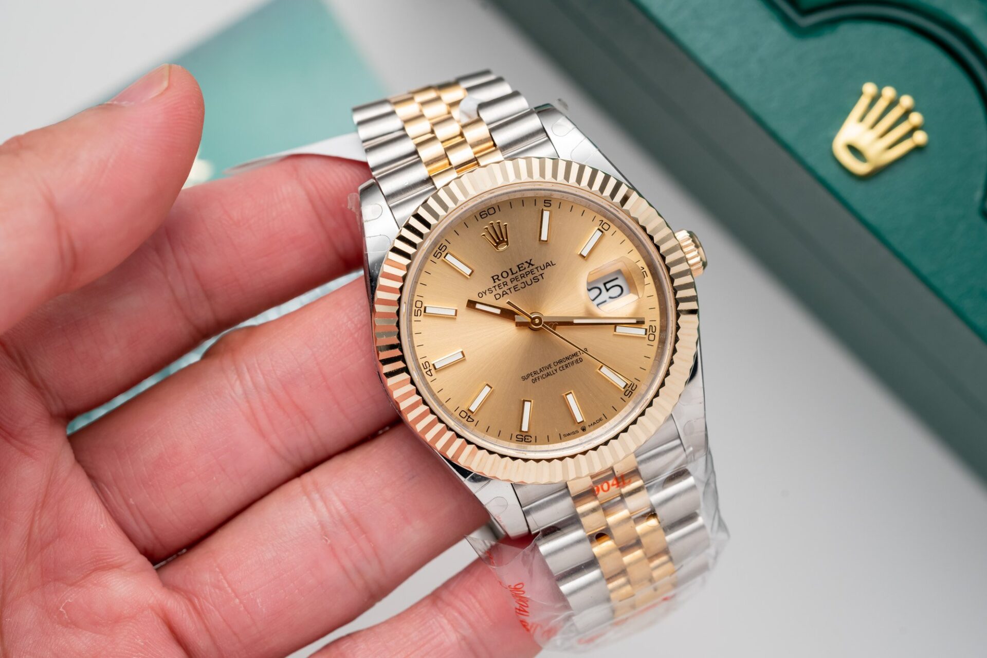 Rolex Datejust SS/RG Plated Gold Dial 41mm Jub Super Clone