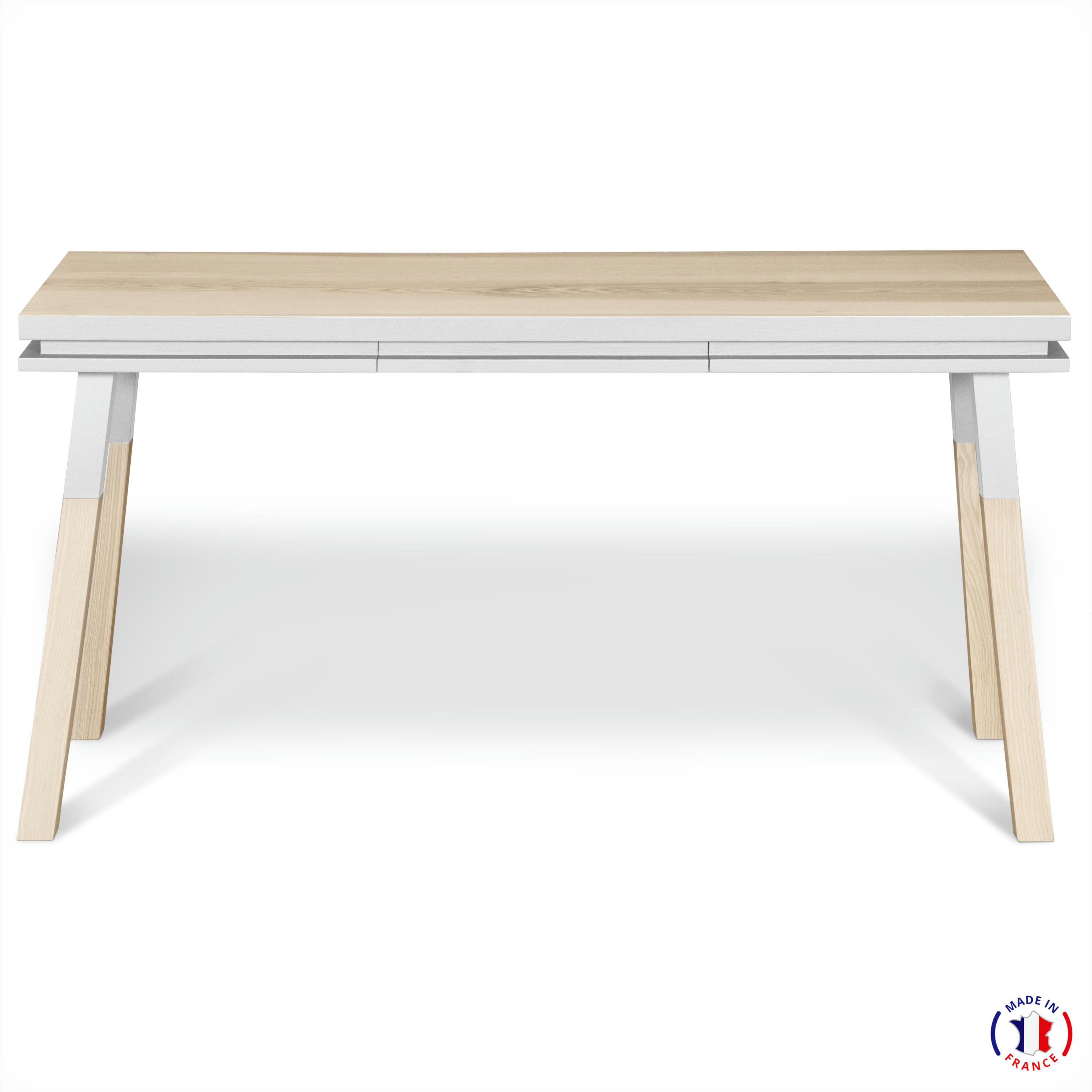 EGEE - Bureau Console rectangulaire 140 cm, 100% frêne massif