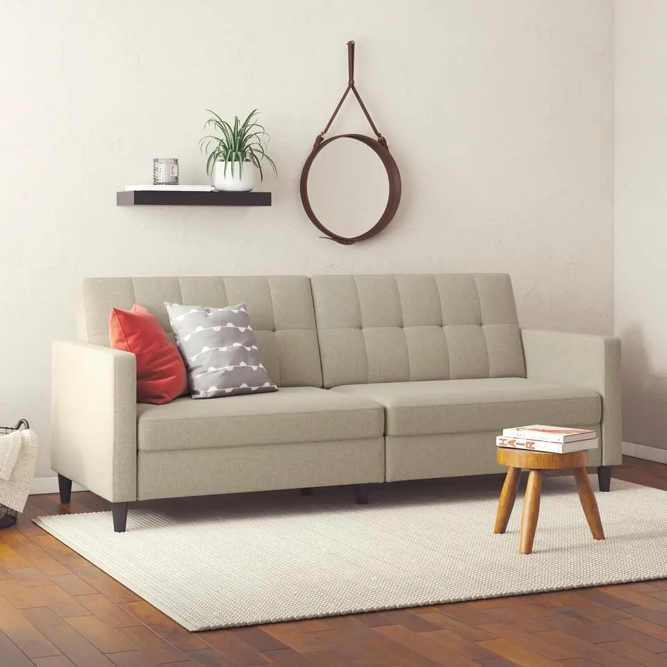 Hartford - 3-zits slaapbank in cappuchino stof