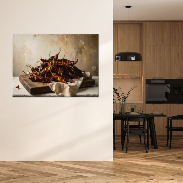 Obraz do kuchni jadalni restauracji, Suszone czerwone papryczki 30x20