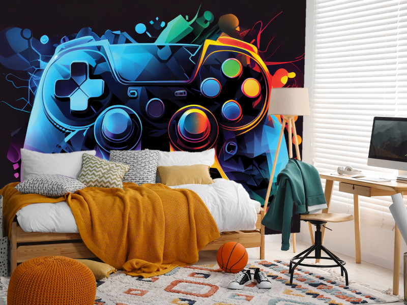 Fototapeta Kolorowy kontroler do gry 350x256cm
