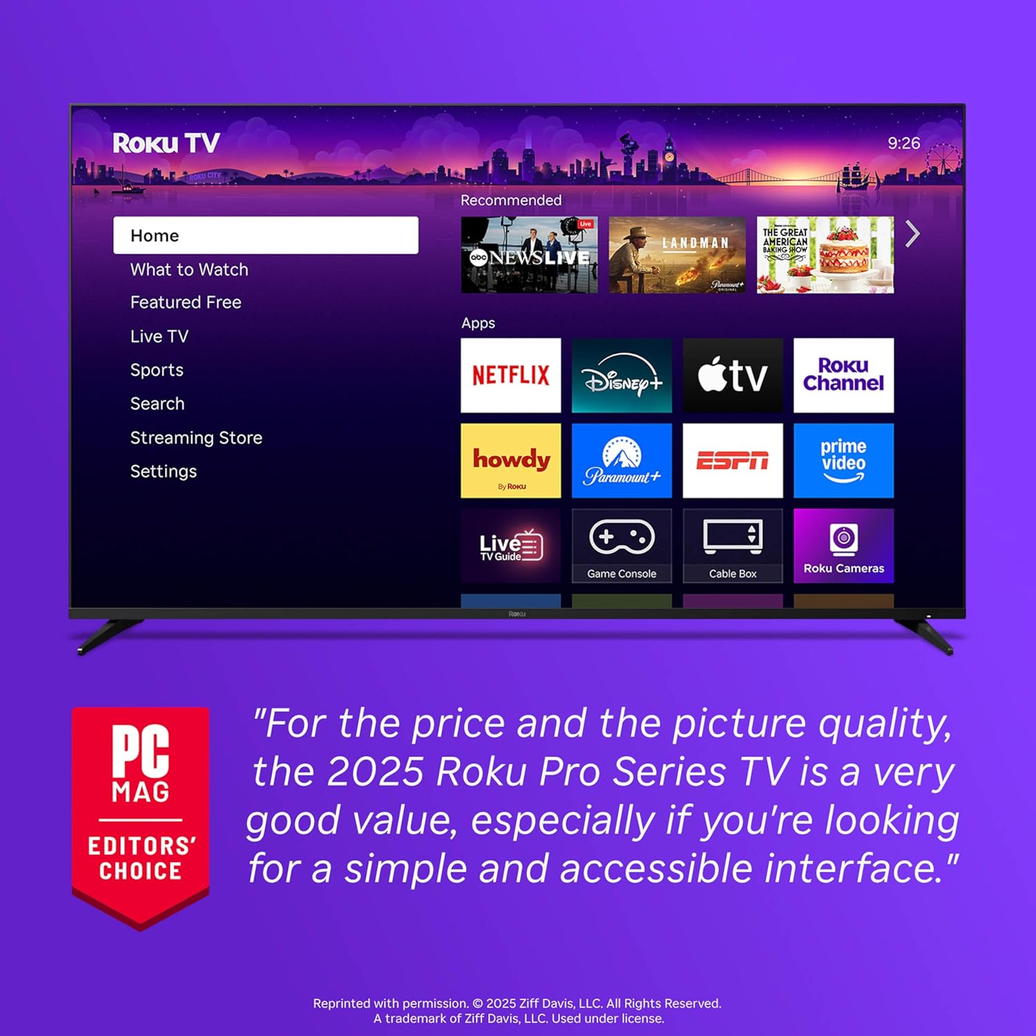 Roku Smart TV – 55-Inch Pro Series  Mini-LED TV – RokuTV with Backlit Voice Remote Pro – Flat Screen 4K QLED Television with 120Hz Refresh Rate & Dolby Vision IQ  Live News  Sports  Entertainment