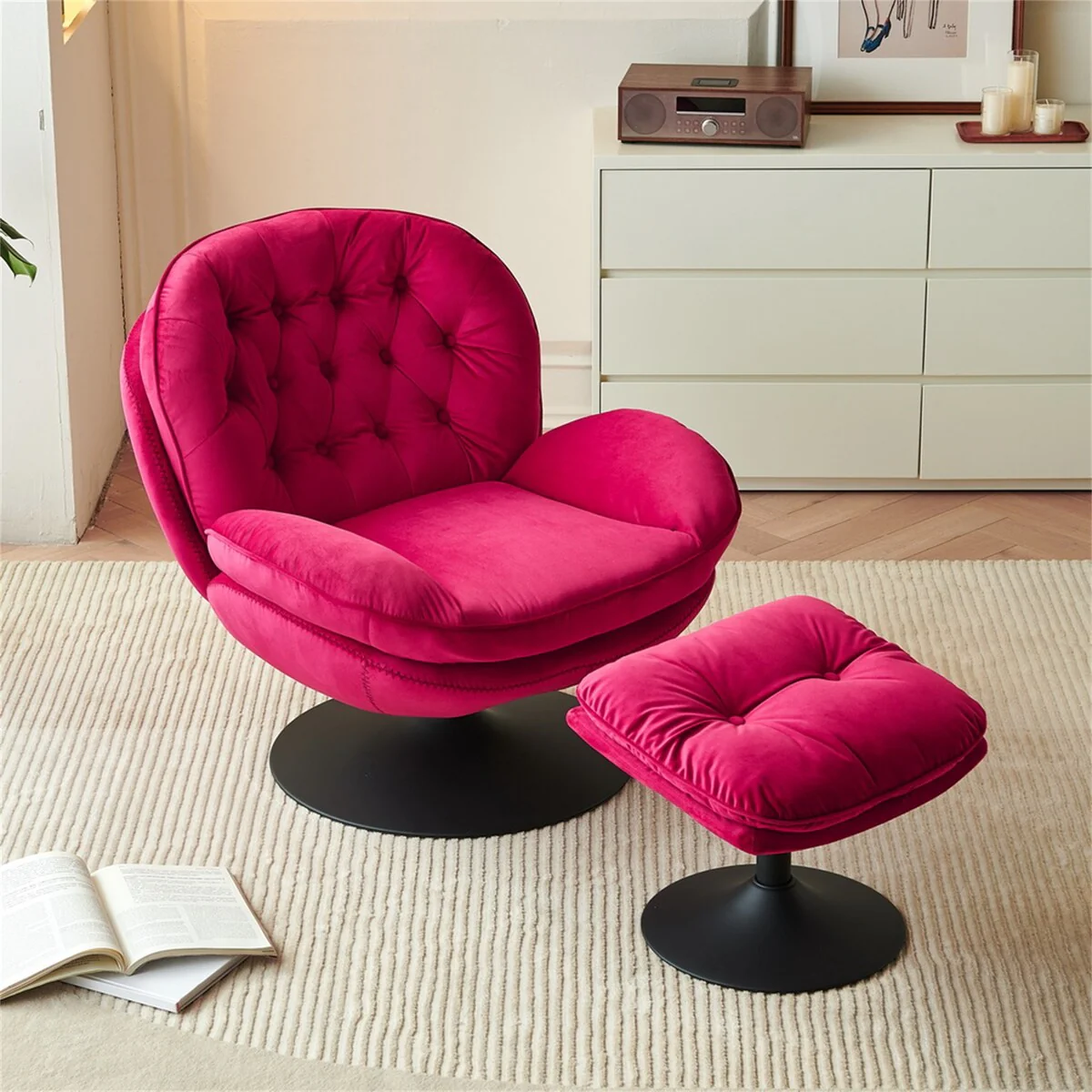 Swivel Velvet Leisure Chair Lounge Chair