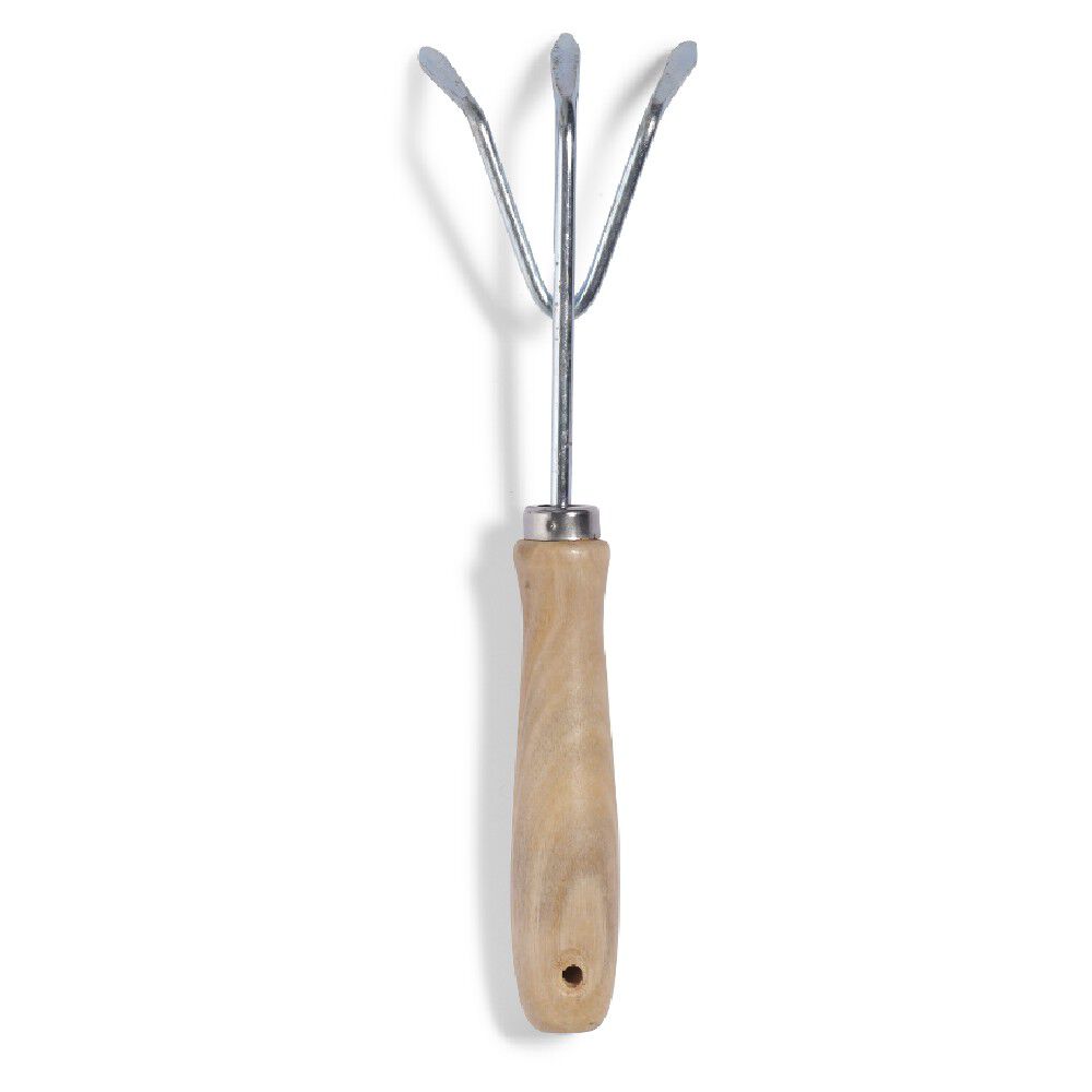 Griffe de jardinage métal gris manche bois L26cm