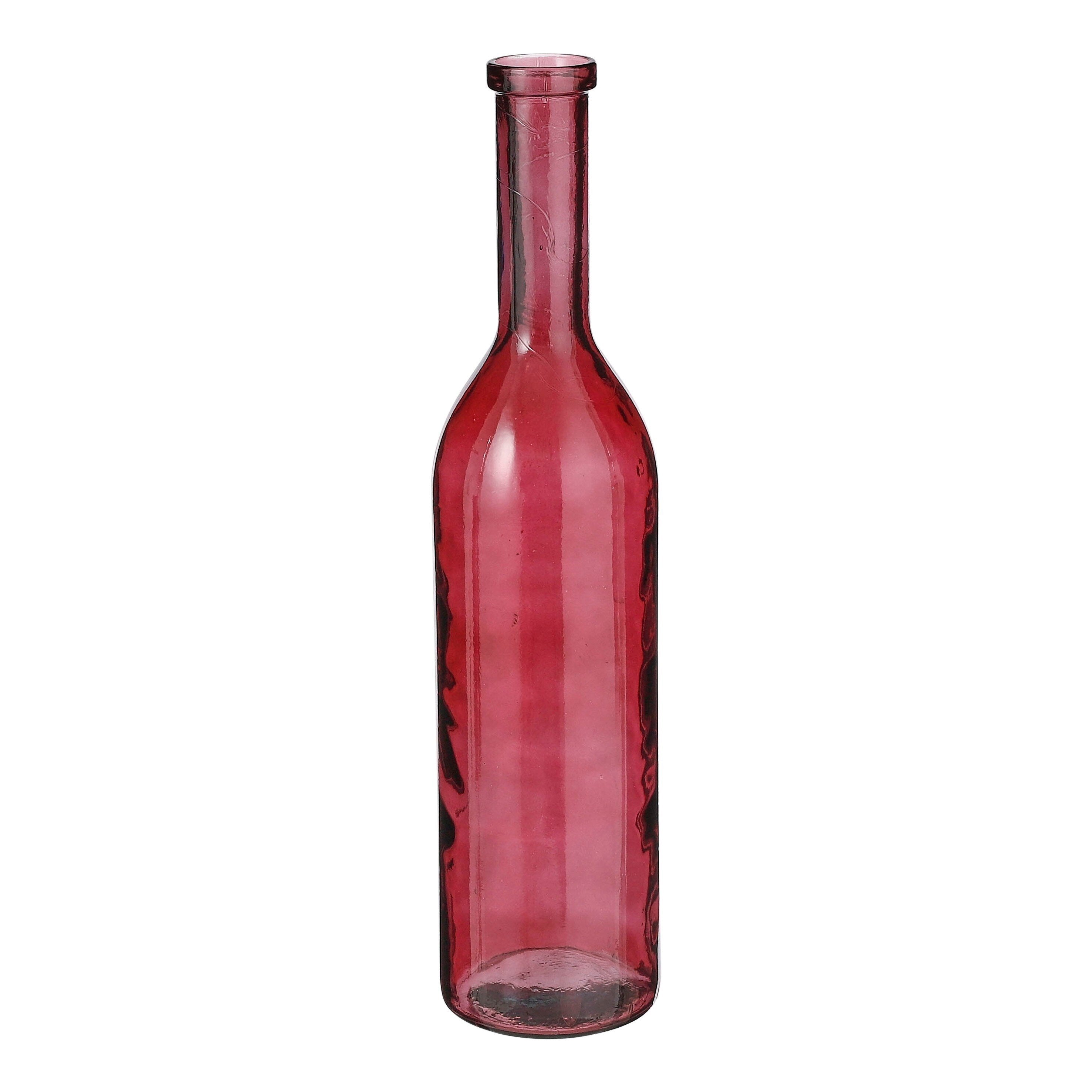 Mica Decorations Rioja Fles Vaas - H75 x Ø18 cm - Gerecycled Glas - Bordeaux