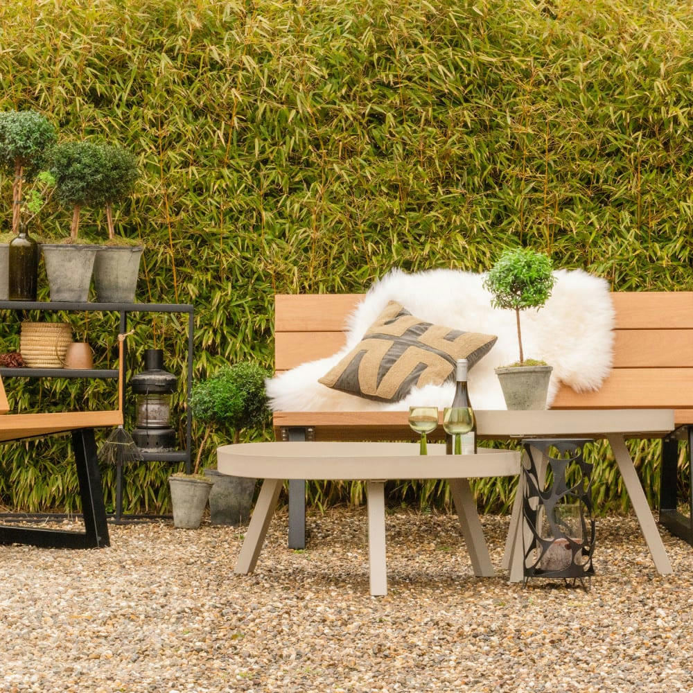 SUNNY - Table basse en métal D80cm beige