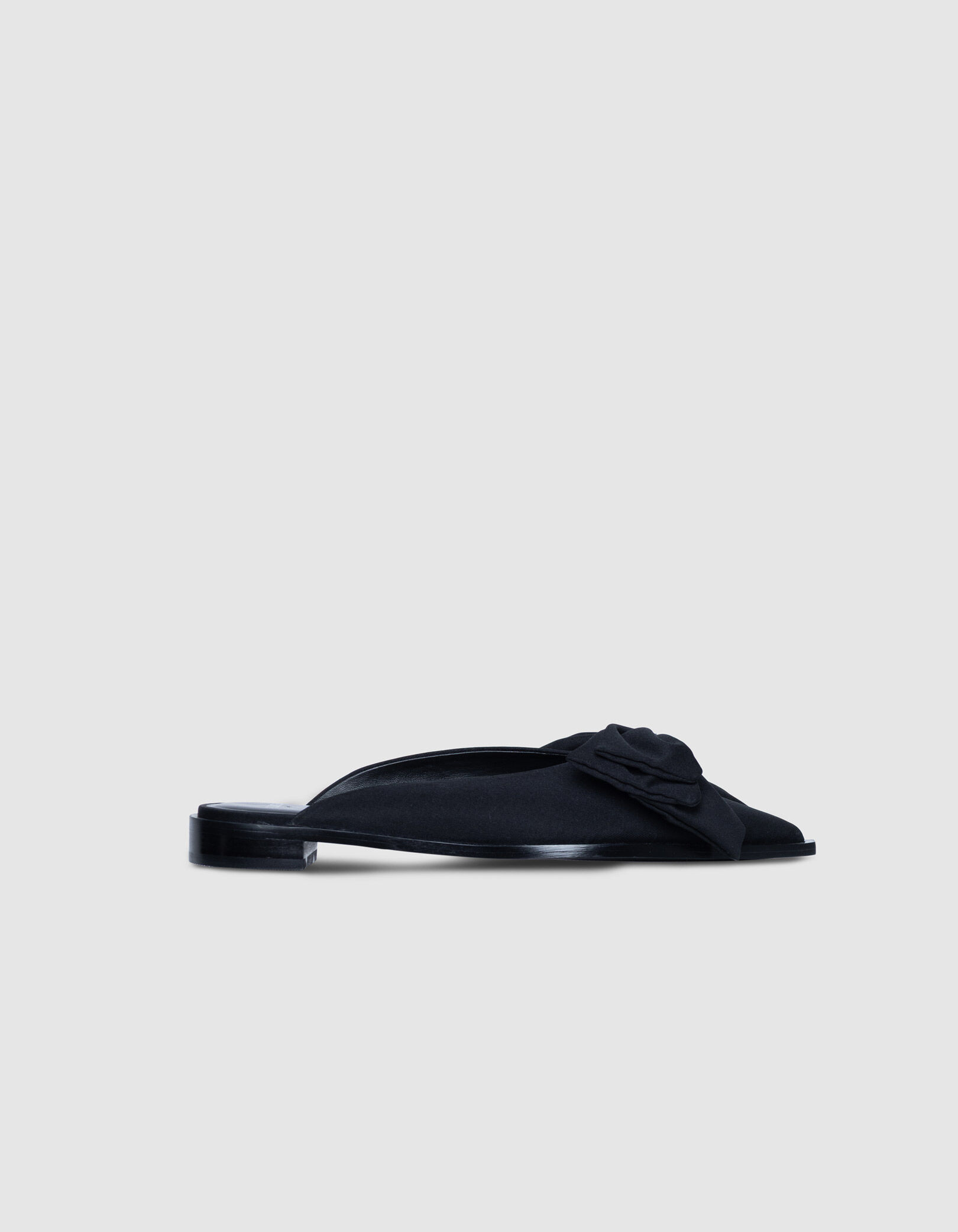 Mules plates noires noeud oversize Femme