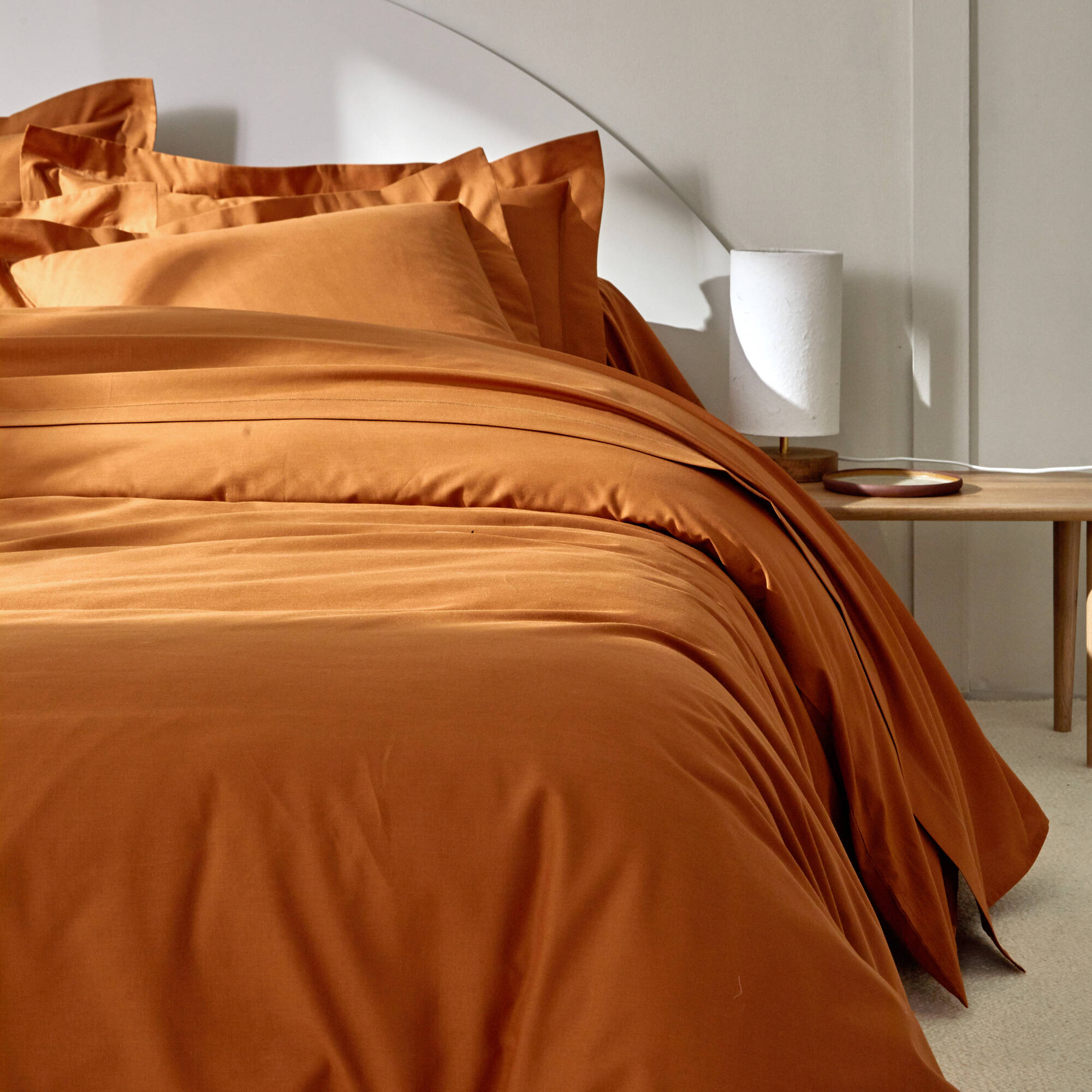 Linge de lit uni polyester-coton Colombine