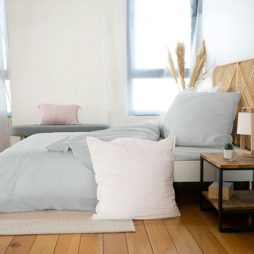 - Parure de lit 2 places lin métis lavé gris 240x260 cm