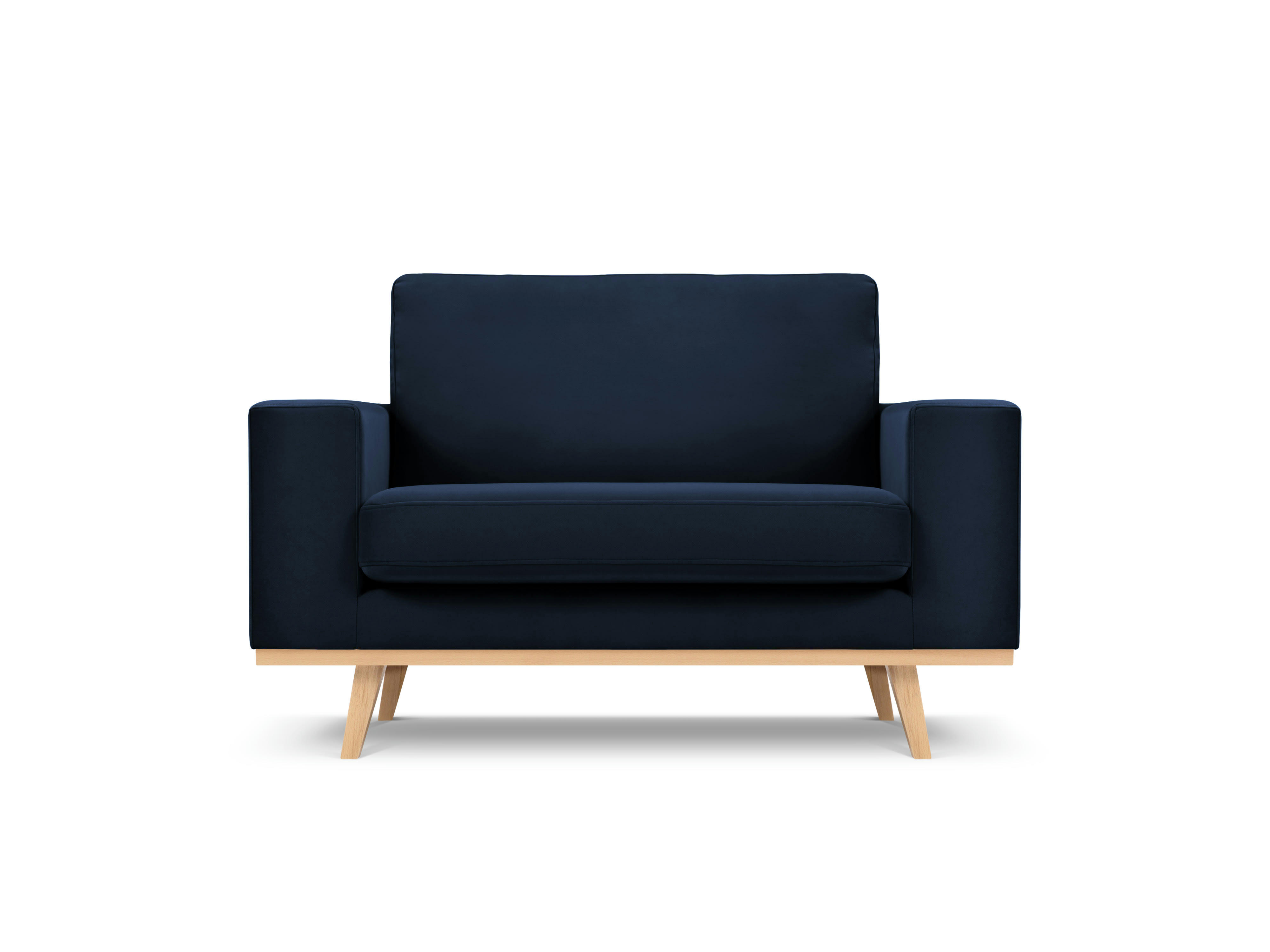 TUGELA - Fauteuil en velours bleu roi