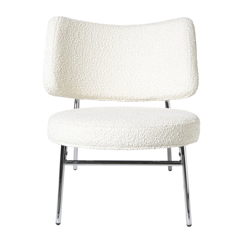 Fauteuil Amber - wit/zilverkleurig - 71.5x63x70.5 cm