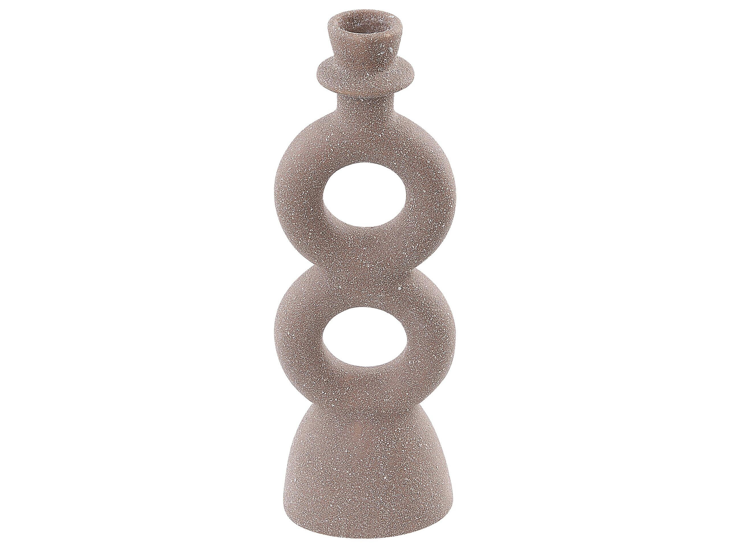 NAOUSA - Bougeoir beige 23 cm