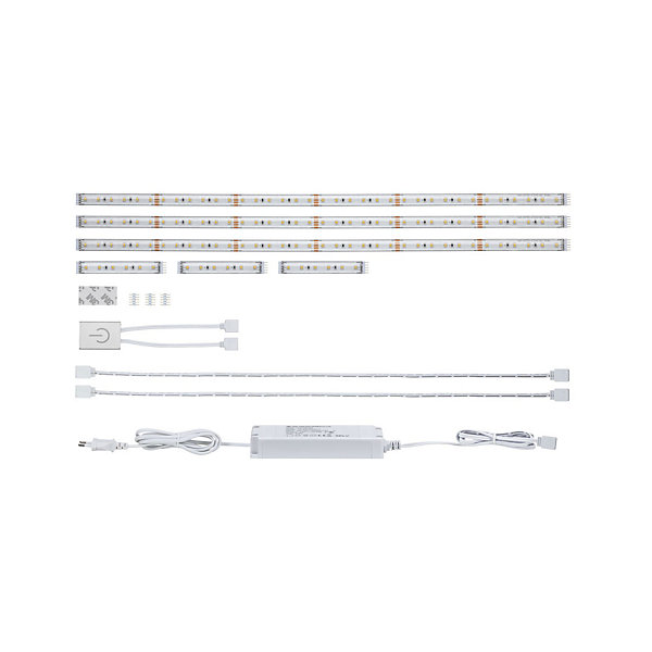 MaxLED 500 Strip LED Kit de base Kit de cuisine 3x 1,8m revêtue 3x3,1W / 3x0,6W 172lm/m 2700K 20VA
