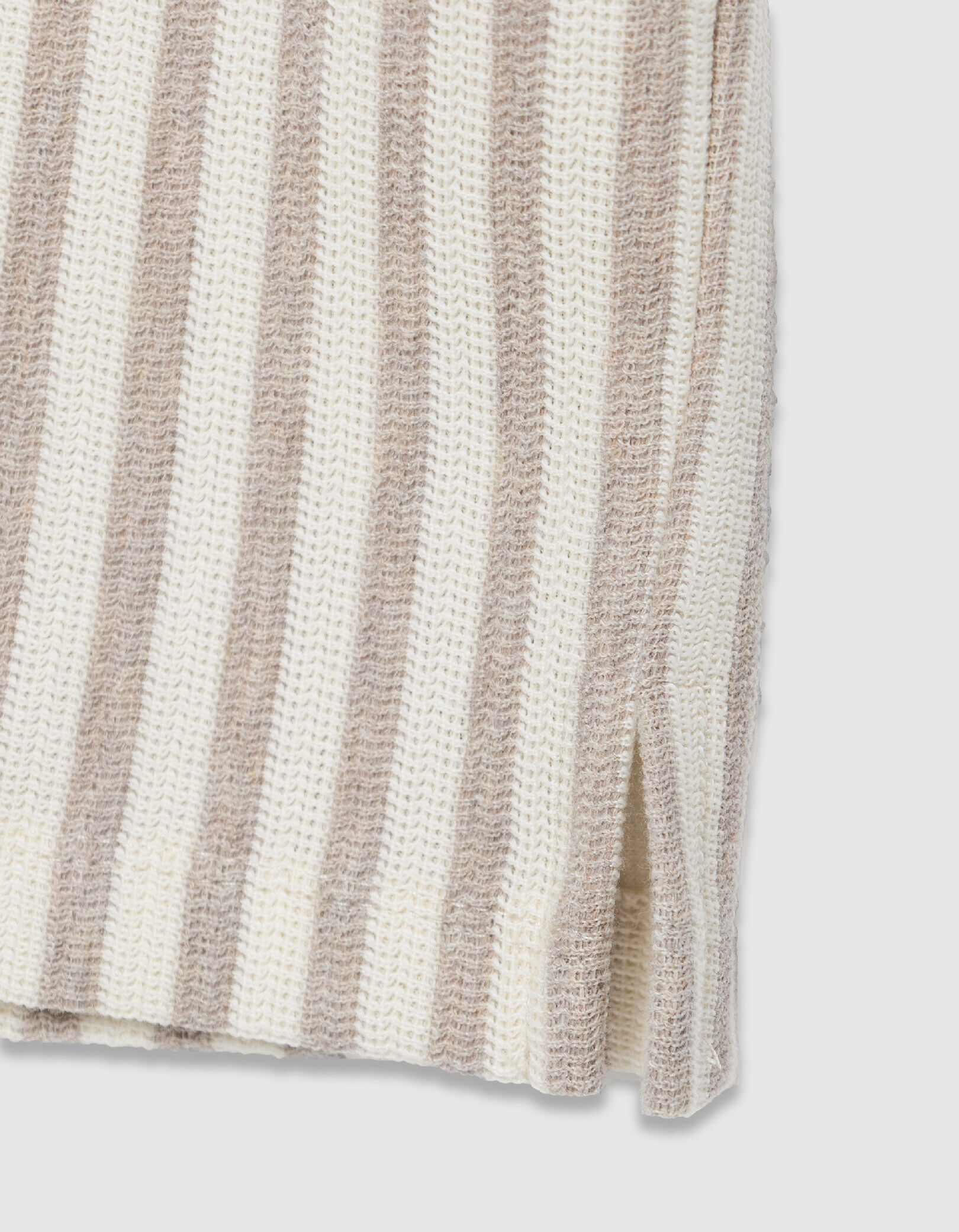 Chemise manches courtes beige maille rayures Homme