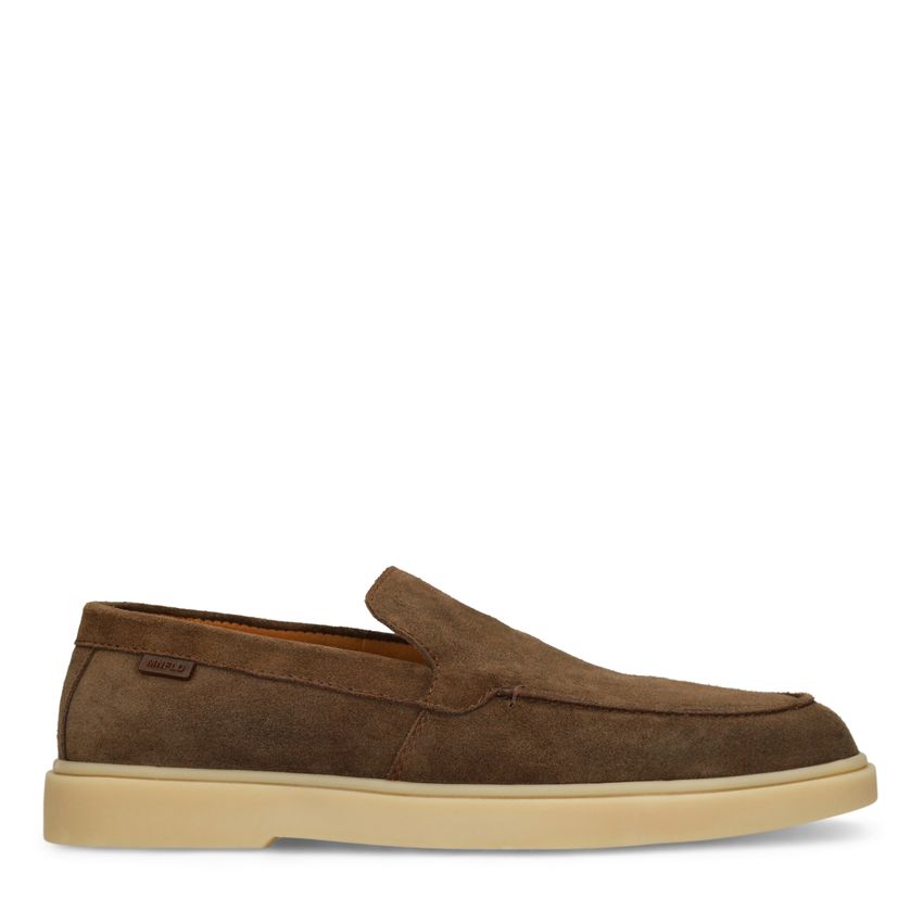 Manfield Bruine suède loafers