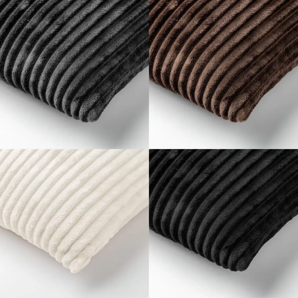 KUSSENSET - 4-delig - Corduroy Quartet - 45x45 cm - inclusief binnenkussens - zw