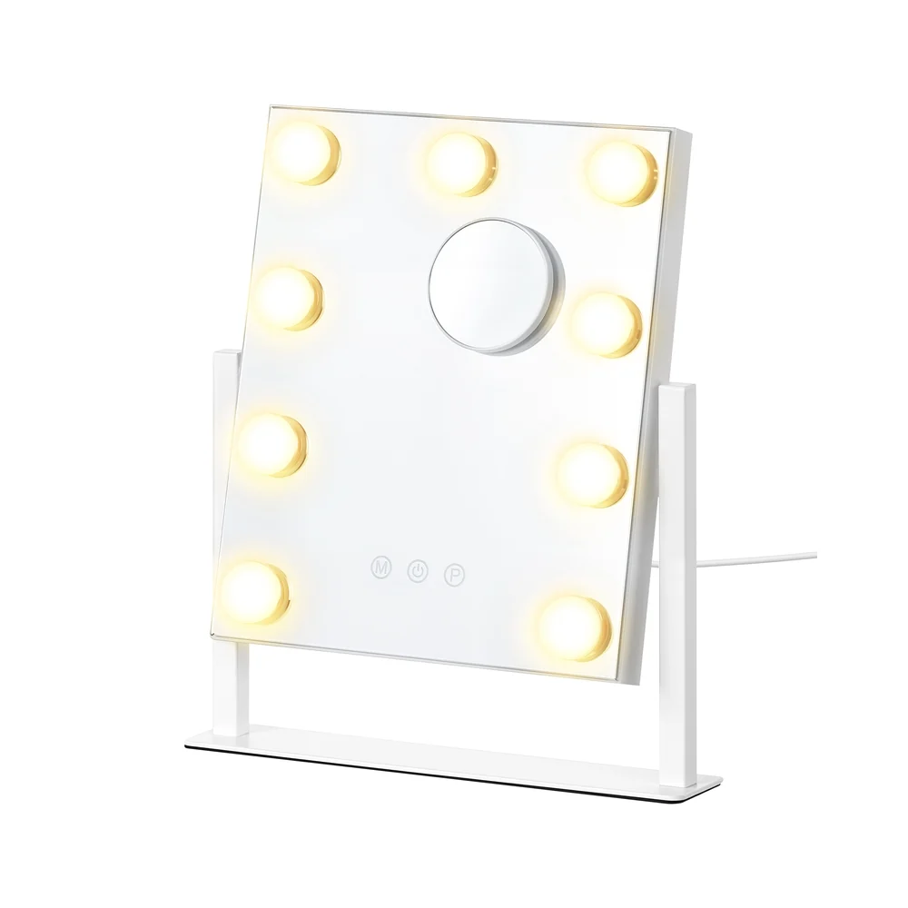 Miroir de coiffeuse détachable avec ampoule LED