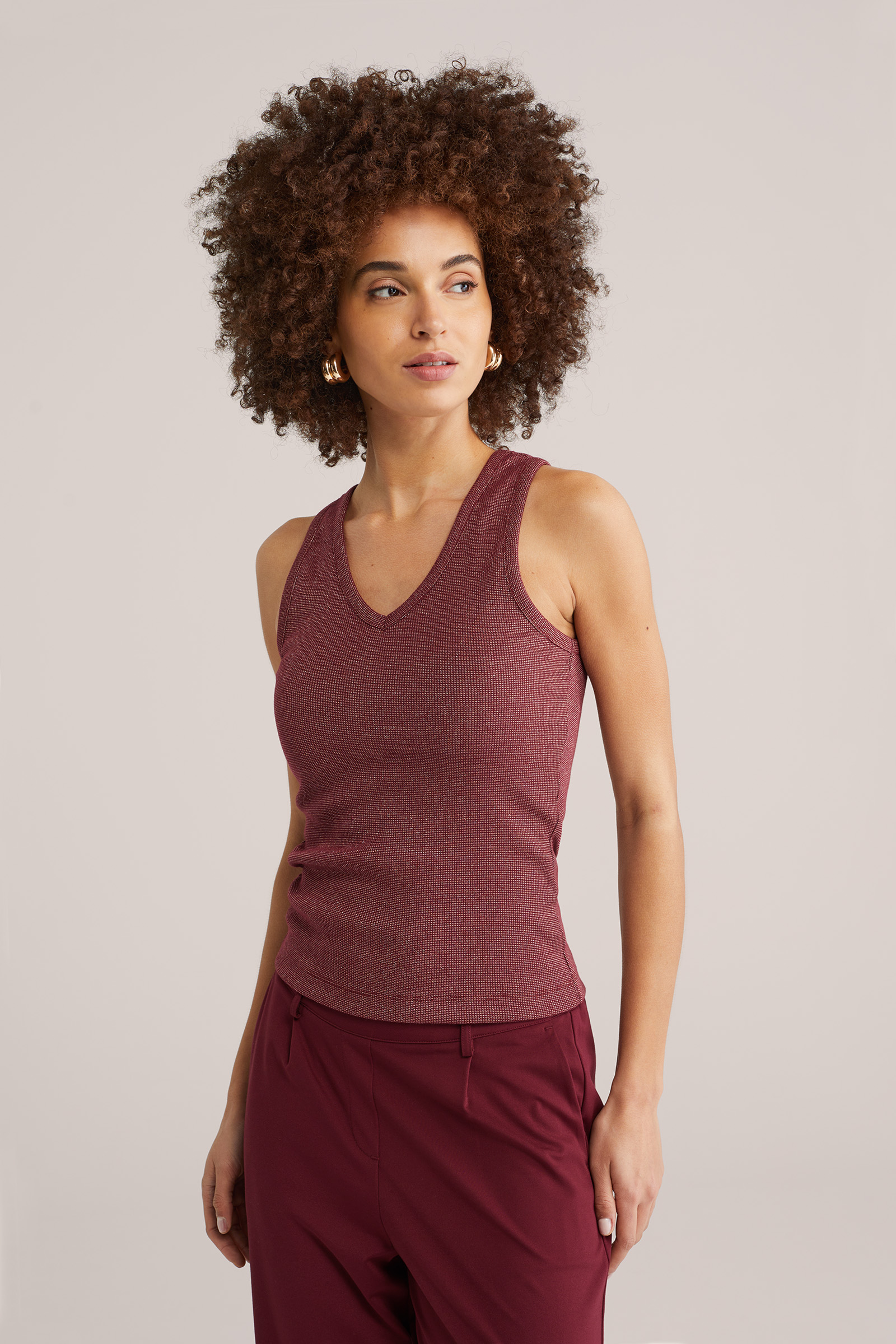 Dames singlet met glittergaren