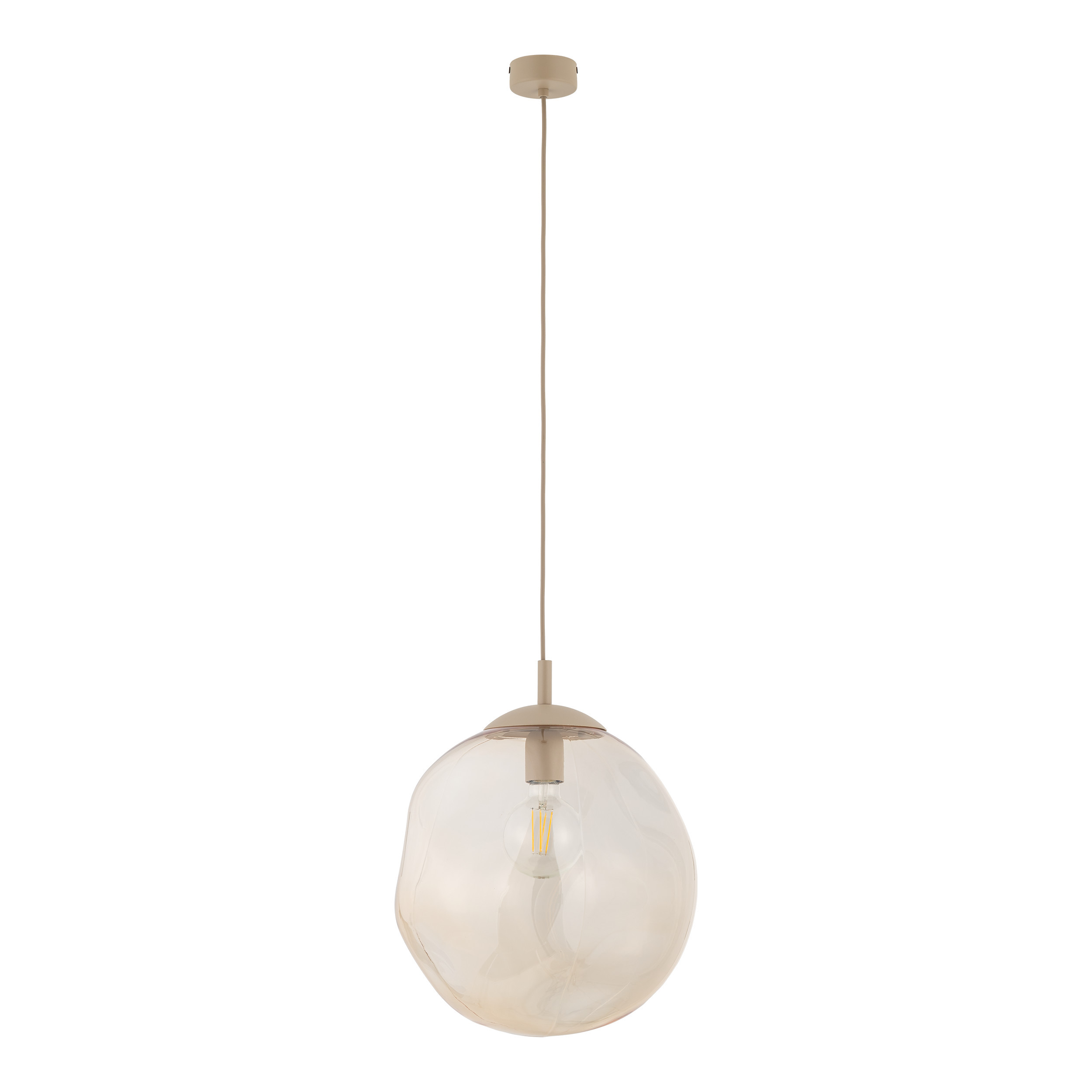 Beżowa Lampa Wisząca Tk Lighting Lava L Sabia Koniakowy Nieregularny Klosz