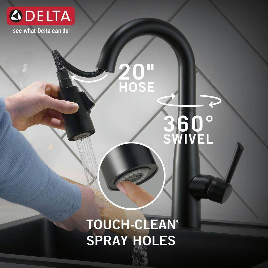 Delta 1-Handle Pull-Down Bar/Prep Faucet, Matte Black