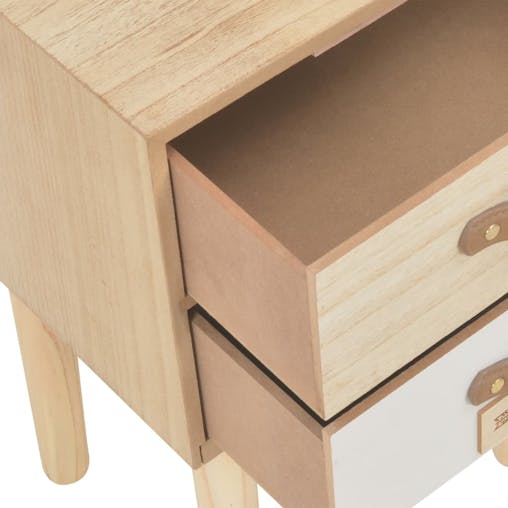 NNEVL Bedside Cabinet with 2 Drawers 30x25x49.5 cm Solid Pinewood