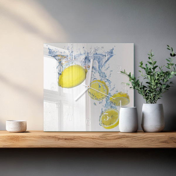 Zegar ścienny 30x30 Cytryny dekoracyjny na ścianę