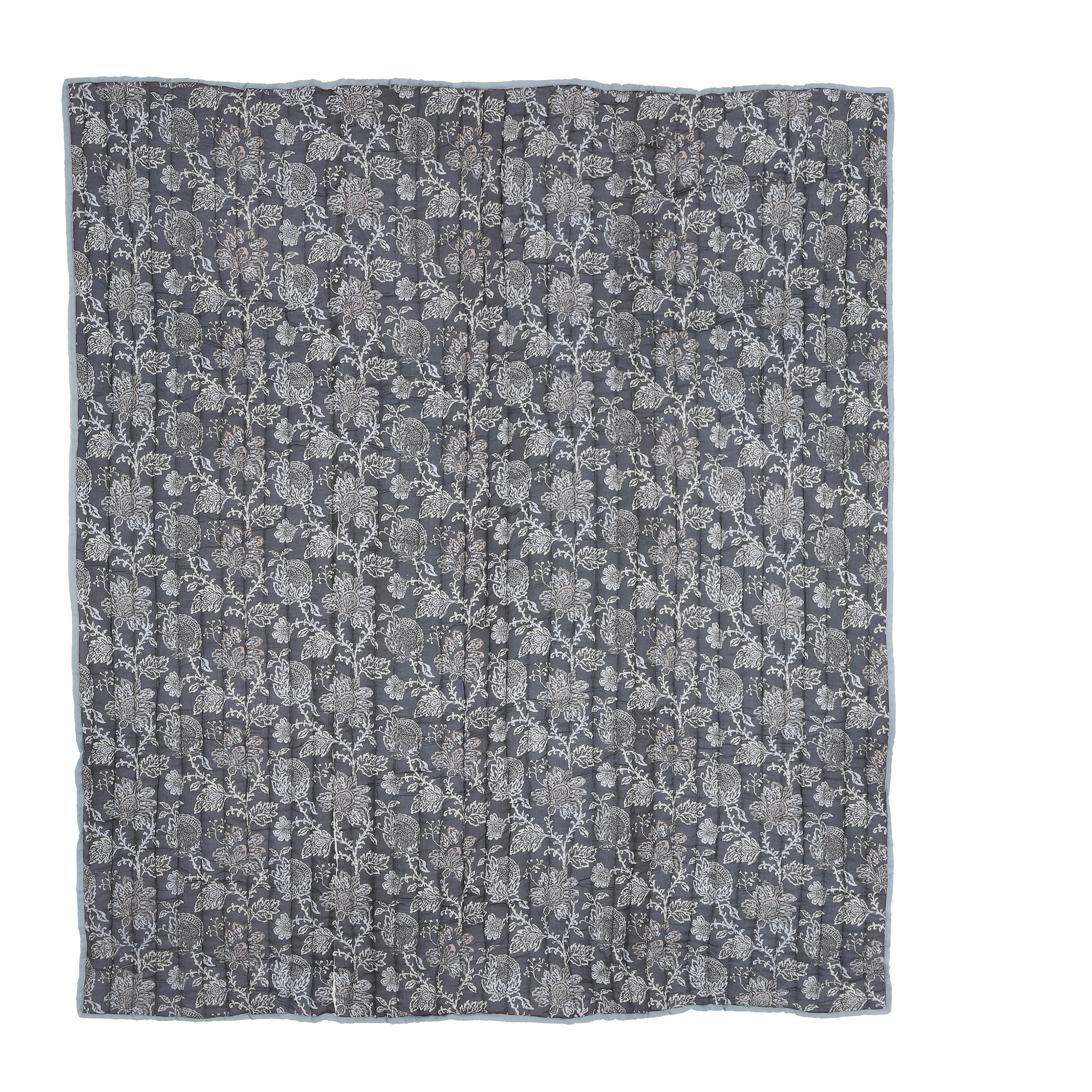 - Plaid en coton noir 150x130