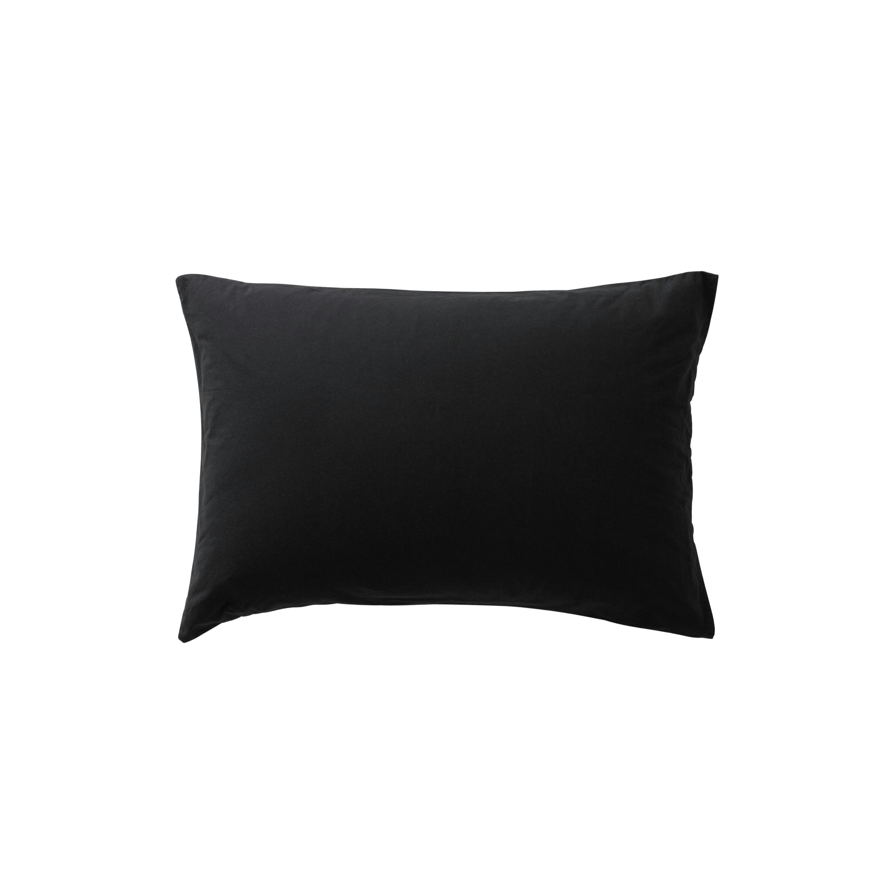 SONGE - Taie d'oreiller rectangulaire Charbon Carreaux uni gris 50 x 70 cm