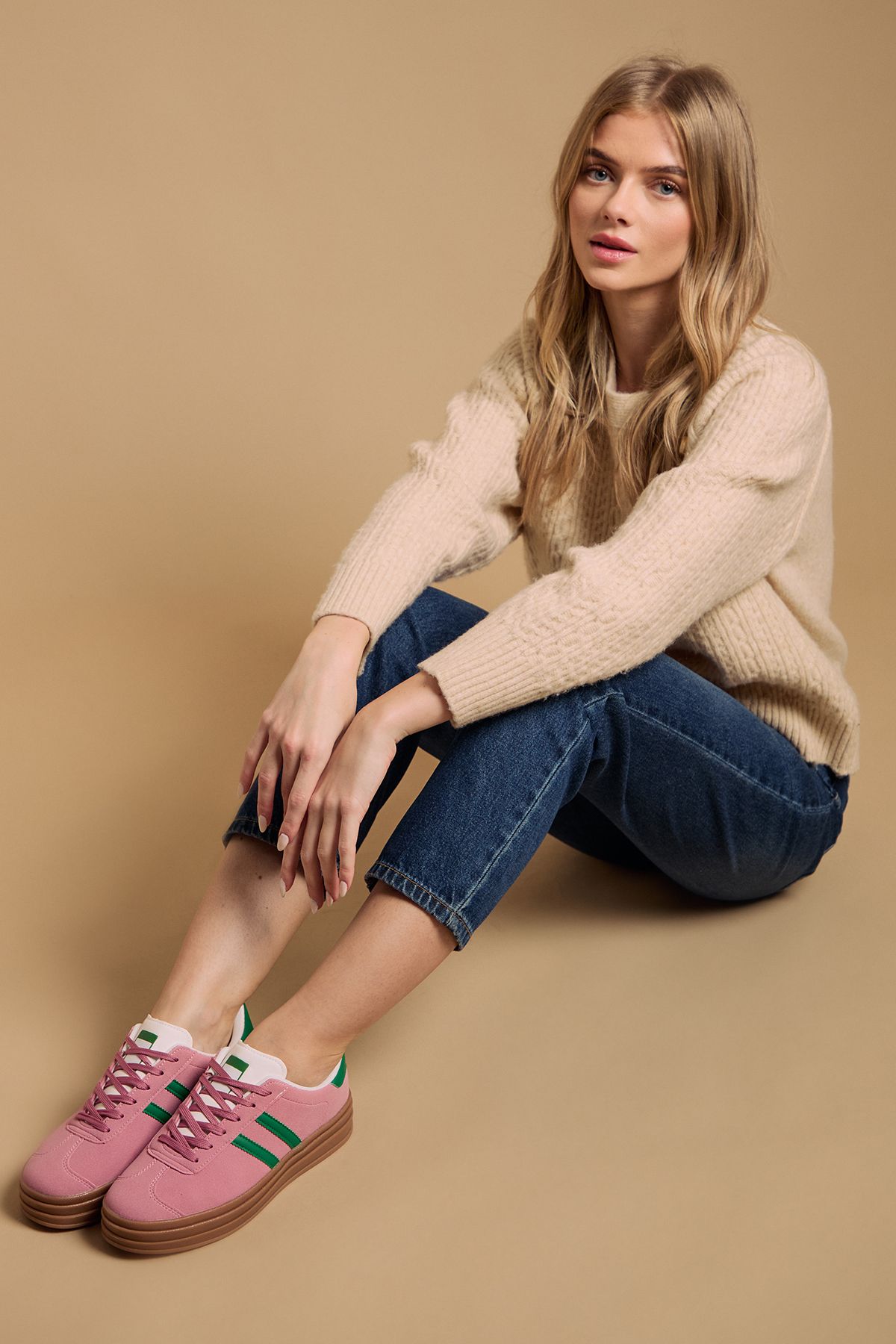 Oasis Issie Faux Suede Lace Up Platform Trainers