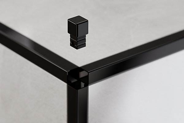 Finition angulaire rectifiée Ilcom PQS en acier inoxydable pour profils Noir poli - 10 mm x 10 mm