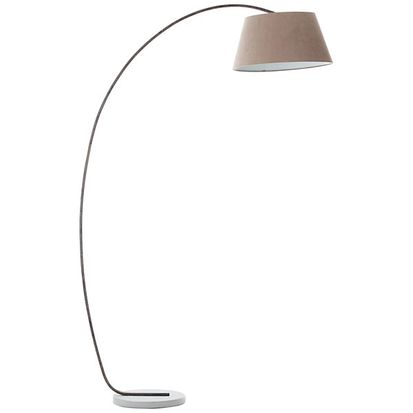 BROK Lampadaire 1L taupe E27 60W - béton/métal/textile - ampoule non incluse