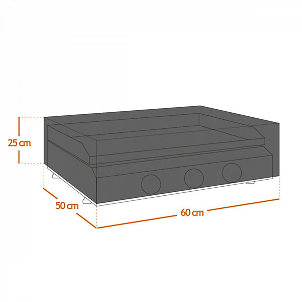 Housse, bâche de protection pour plancha, imperméable, anti UV - 60 x 50 x 25 cm - Noir - Linxor