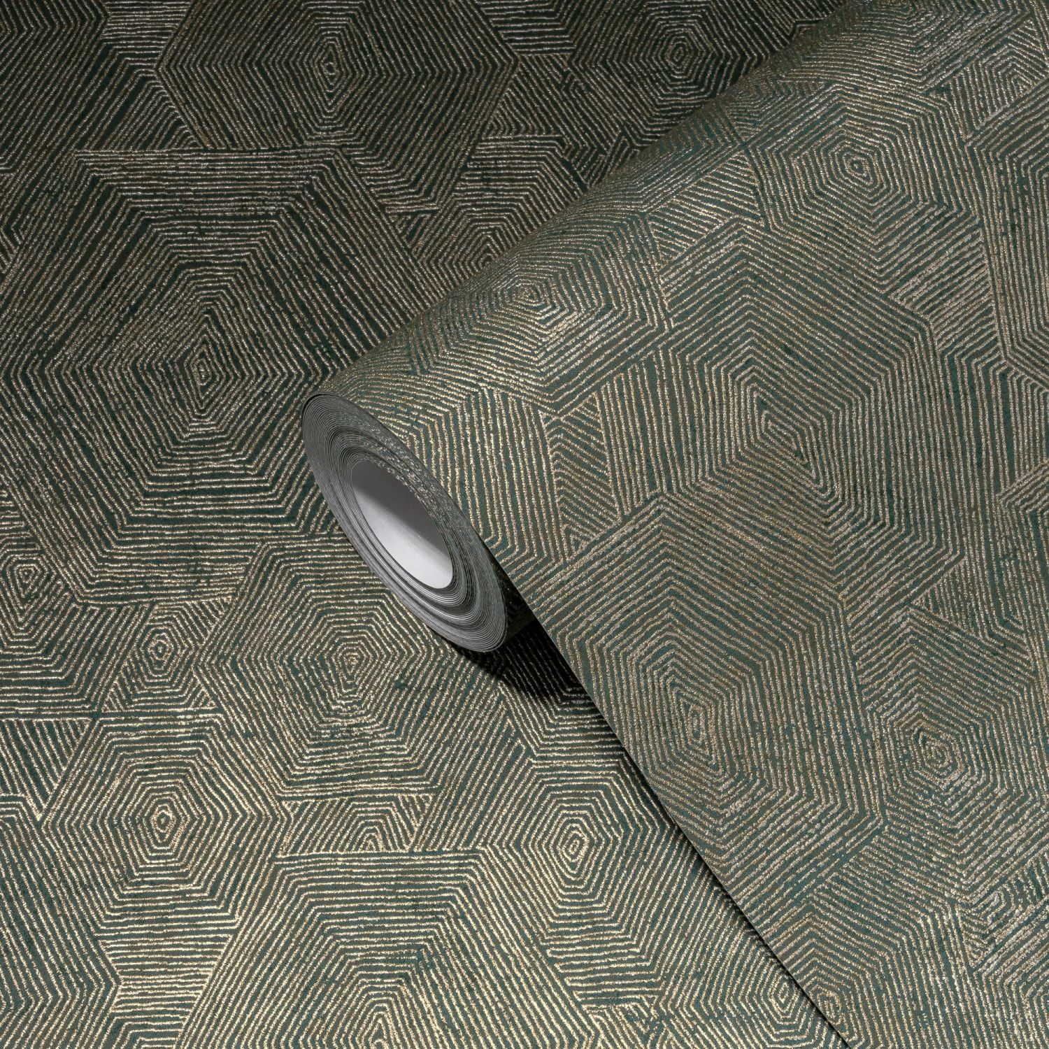 Livingwalls behang geometrische vormen goud, grijs en bronze - 53 cm x 10.05 m - AS-386983