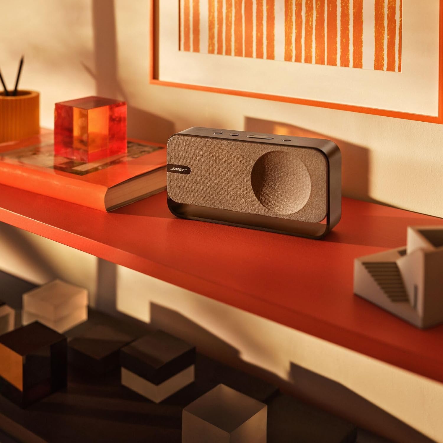 Bose SoundLink Home Speaker  Premium  Portable and Wireless Bluetooth Bookshelf Speaker  Up to 9 Hours Battery Life  Cool Grey