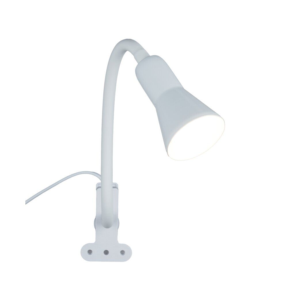Lampe clip flexible plastique et métal blanc 34cm