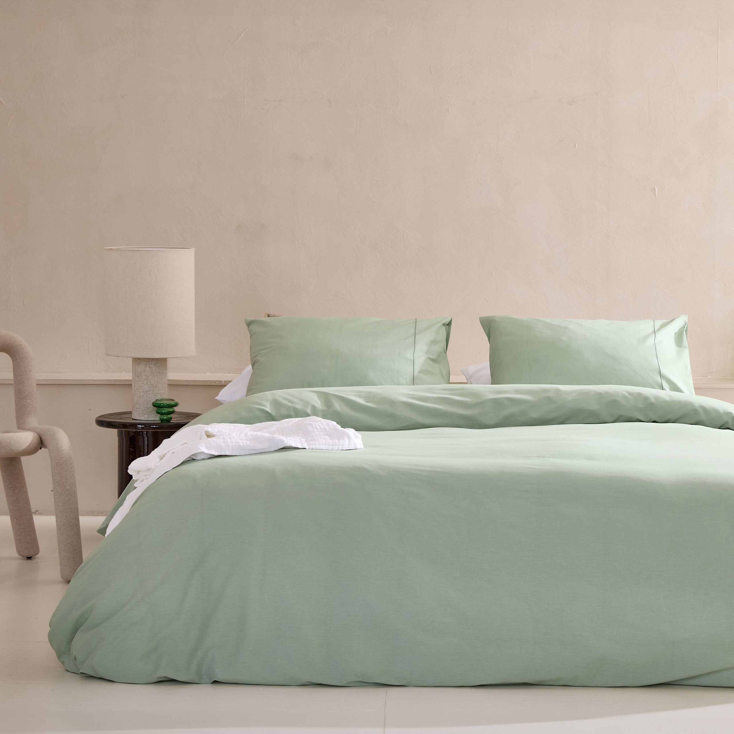 Walra Remade Uni Essence Dekbedovertrek 240 x 220 cm - Groen