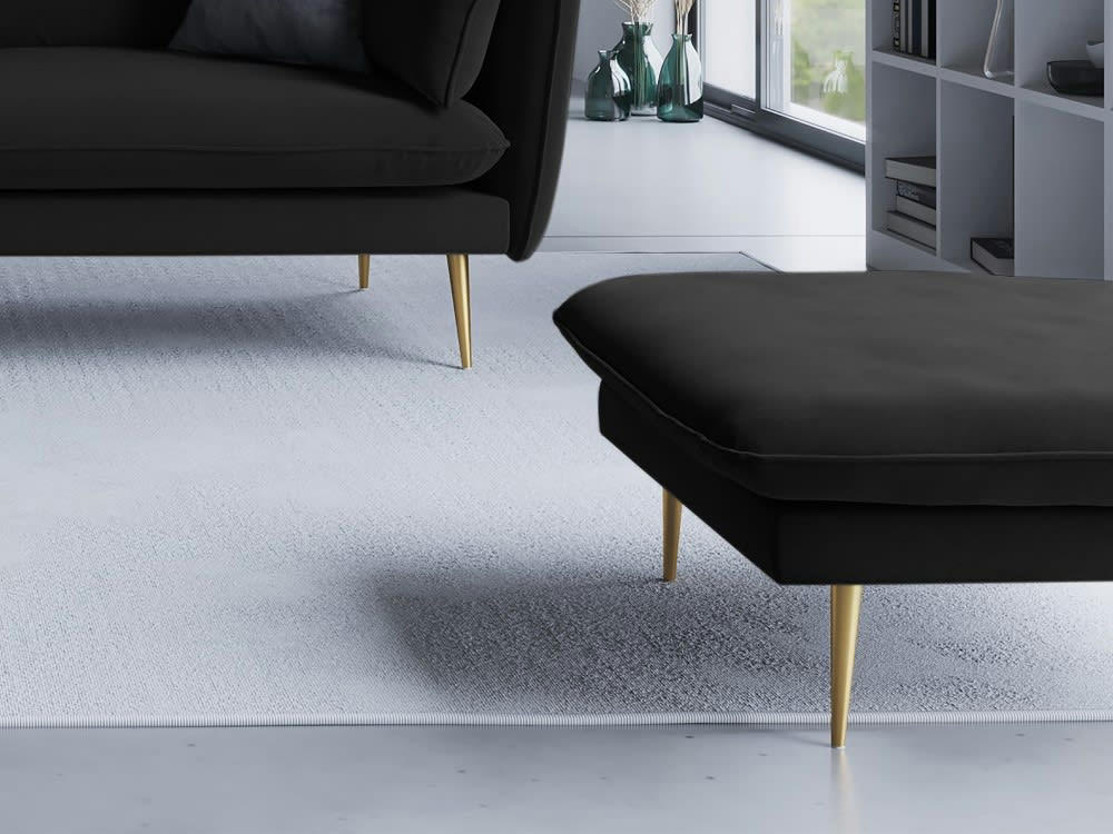 AGATE - Pouf en velours noir