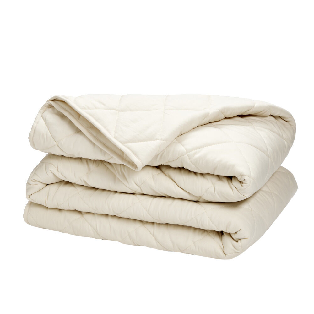 Couette 2 personnes 240x220cm tempérée microfibre lavée toucher doux uni beige