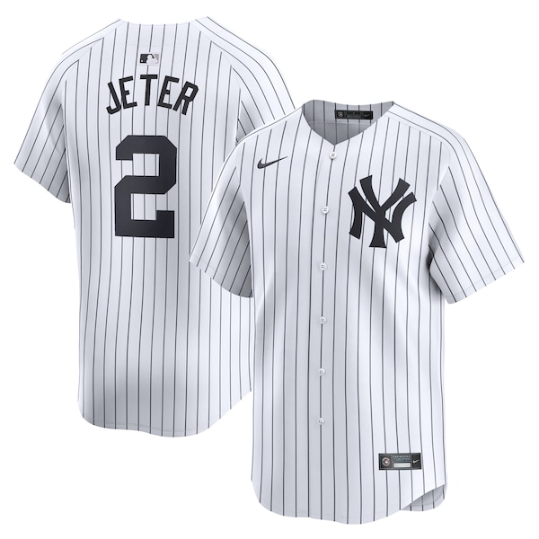 Derek Jeter New York Yankees Nike Home Limited Player Jersey - White/Gray