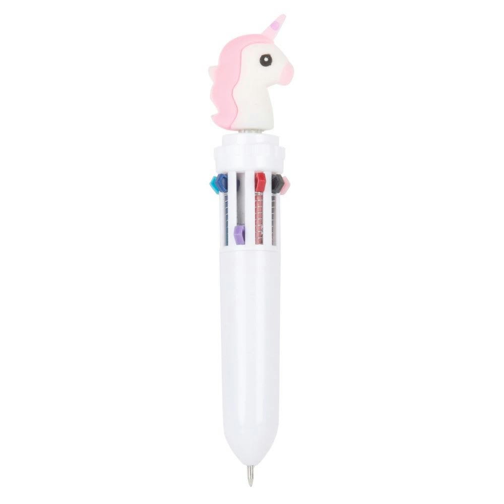 - Stylo multi-couleurs licorne blanc